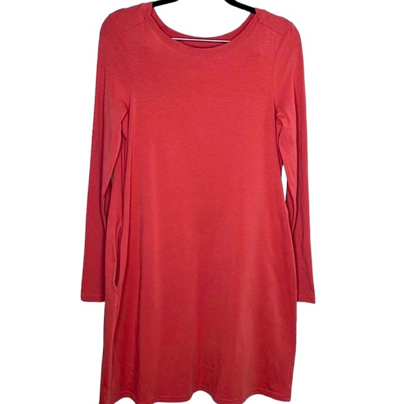 Pact Dresses & Skirts - Pact Organic Coral Cotton Long Sleeve Dress Sz S